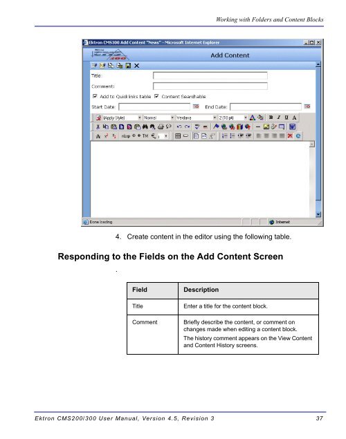 Ektron CMS200/300 User Manual