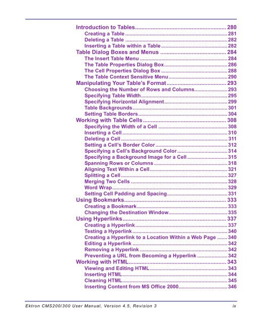 Ektron CMS200/300 User Manual