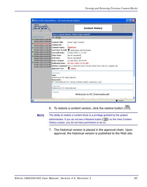 Ektron CMS200/300 User Manual