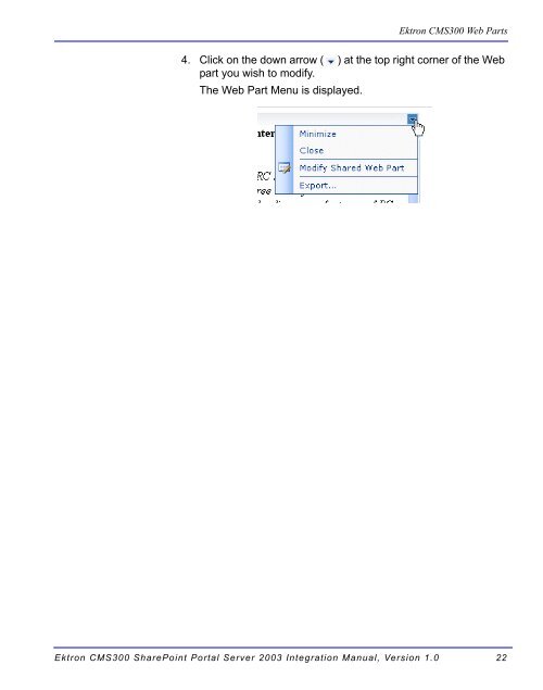 Ektron CMS300 SharePoint Portal Server 2003 Integration Manual