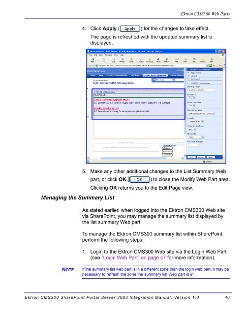 Ektron CMS300 SharePoint Portal Server 2003 Integration Manual