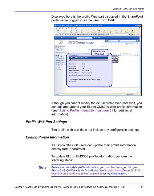 Ektron CMS300 SharePoint Portal Server 2003 Integration Manual