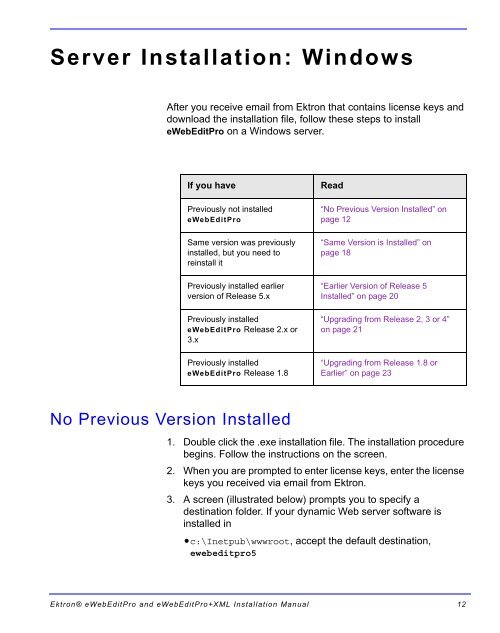 Ektron® eWebEditPro and eWebEditPro+XML Installation Manual