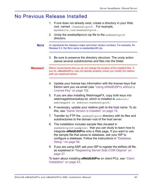 Ektron® eWebEditPro and eWebEditPro+XML Installation Manual