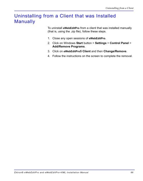 Ektron® eWebEditPro and eWebEditPro+XML Installation Manual