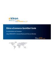 Ektron eCommerce QuickStart Guide