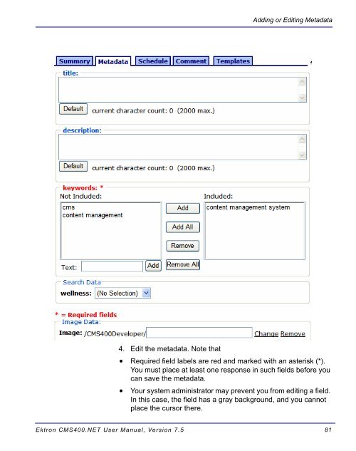 Ektron CMS400.NET User Manual