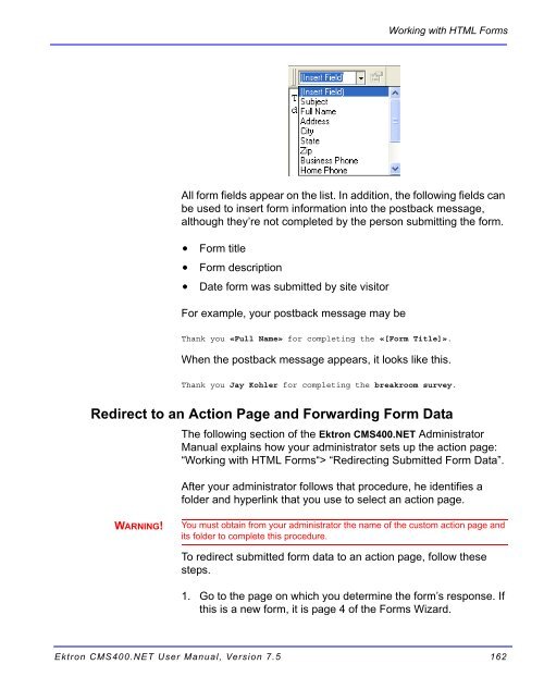 Ektron CMS400.NET User Manual