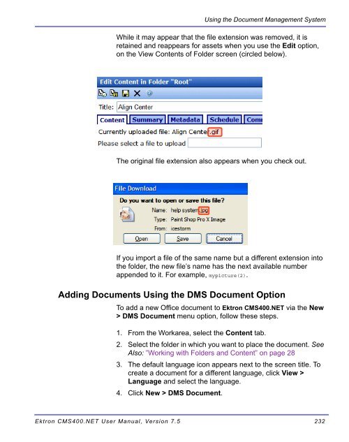 Ektron CMS400.NET User Manual