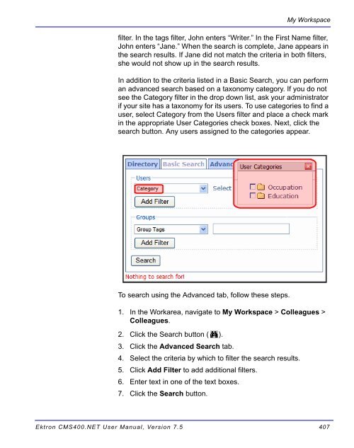 Ektron CMS400.NET User Manual