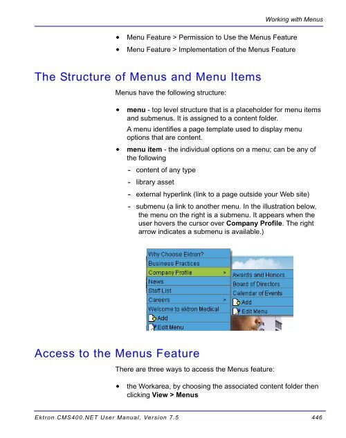 Ektron CMS400.NET User Manual