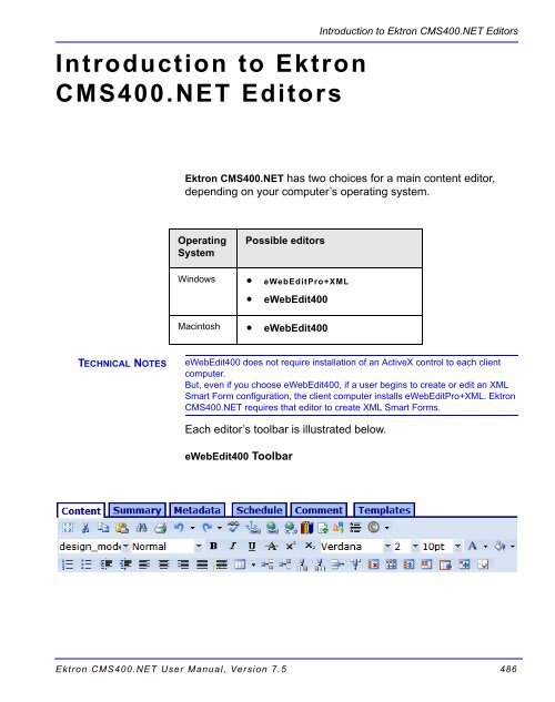 Ektron CMS400.NET User Manual