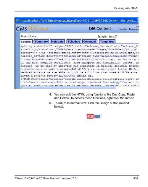 Ektron CMS400.NET User Manual