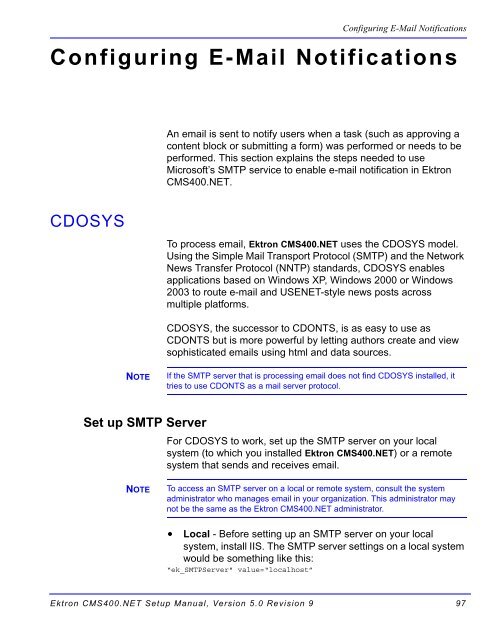 Ektron CMS400.NET Setup Manual