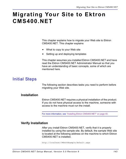 Ektron CMS400.NET Setup Manual