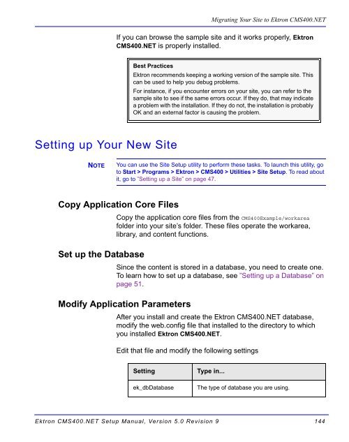 Ektron CMS400.NET Setup Manual
