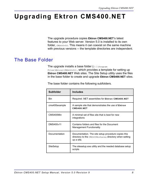 Ektron CMS400.NET Setup Manual