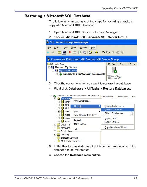 Ektron CMS400.NET Setup Manual