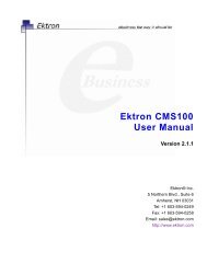 Ektron CMS100 User Manual