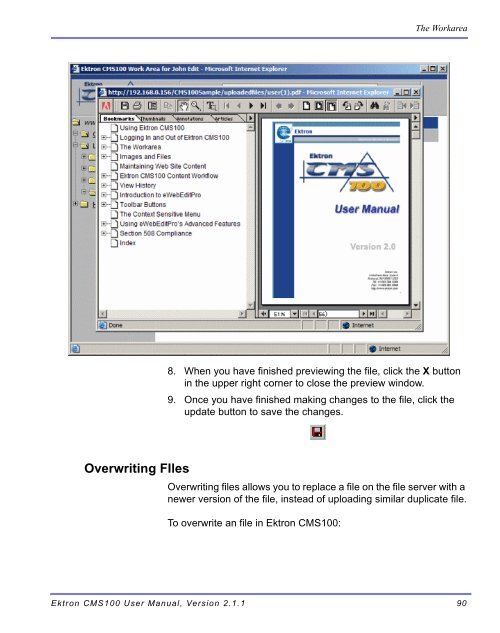 Ektron CMS100 User Manual