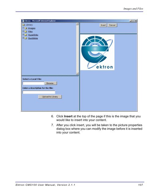 Ektron CMS100 User Manual