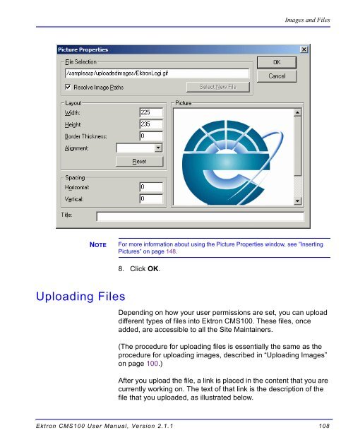 Ektron CMS100 User Manual