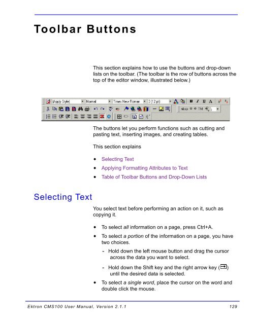 Ektron CMS100 User Manual