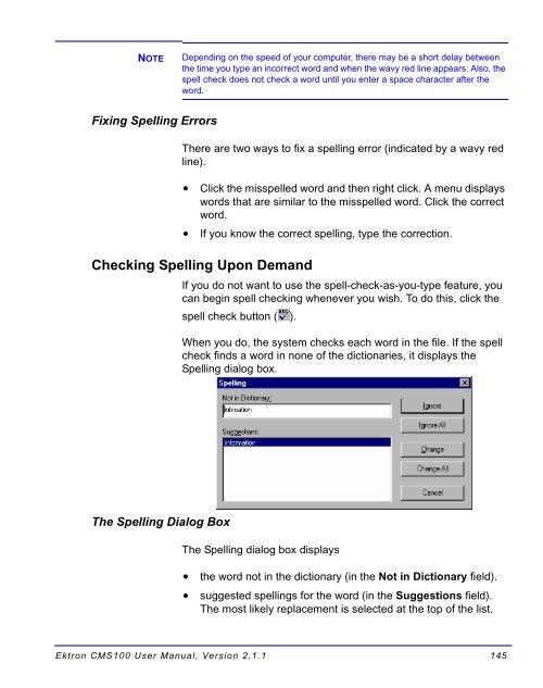 Ektron CMS100 User Manual