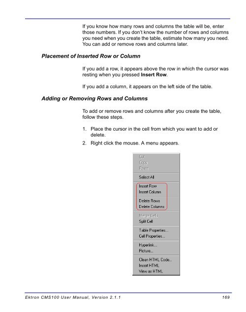 Ektron CMS100 User Manual