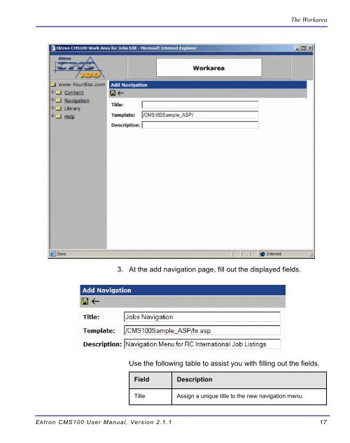 Ektron CMS100 User Manual