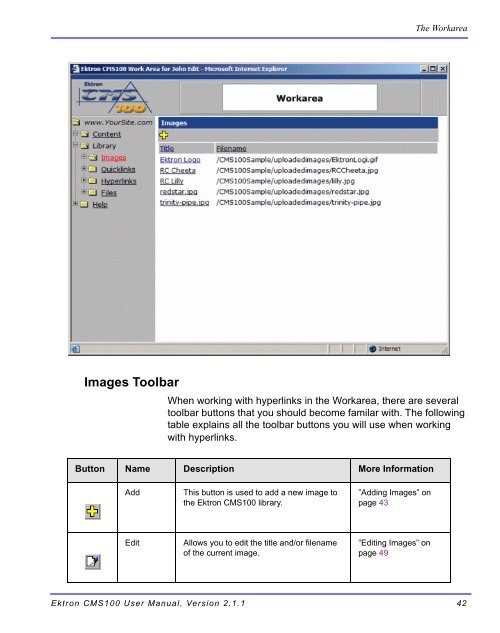 Ektron CMS100 User Manual