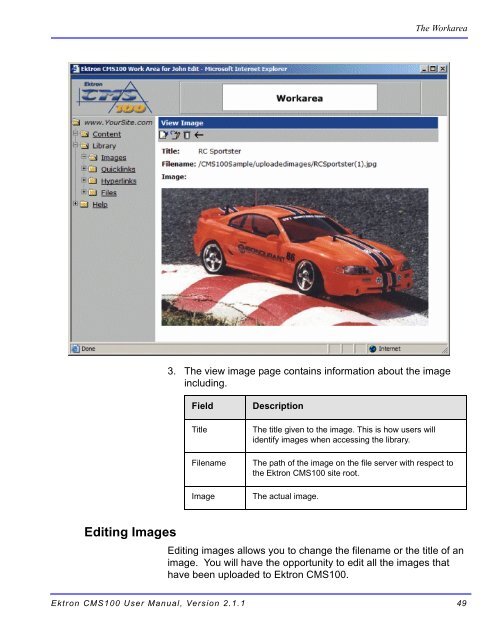 Ektron CMS100 User Manual