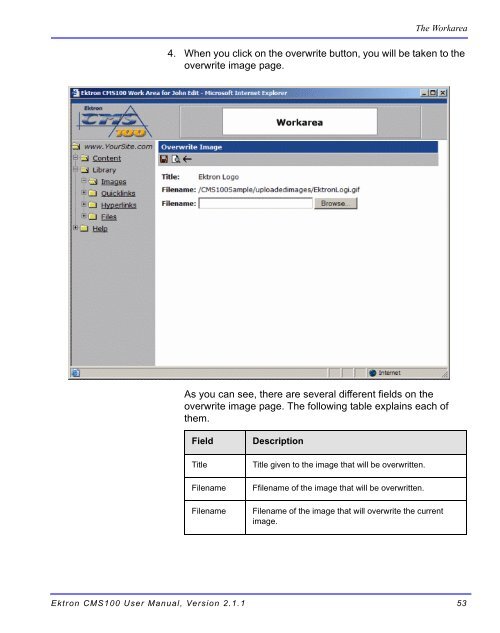 Ektron CMS100 User Manual