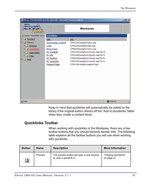 Ektron CMS100 User Manual