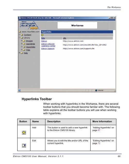 Ektron CMS100 User Manual