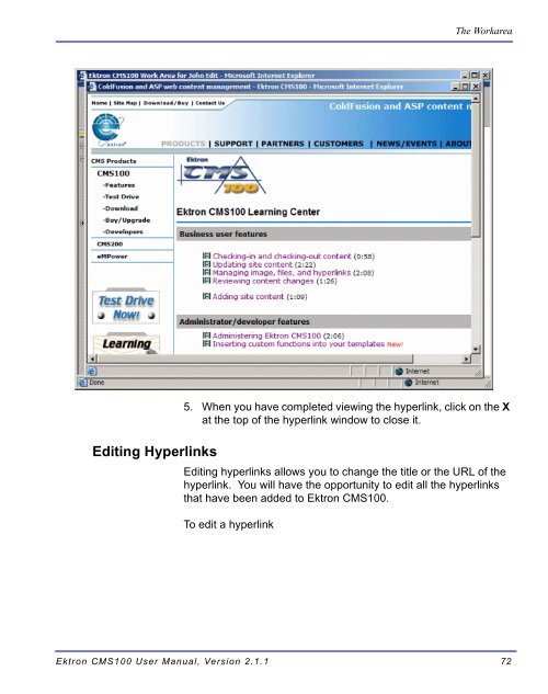 Ektron CMS100 User Manual