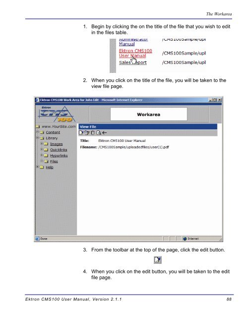 Ektron CMS100 User Manual