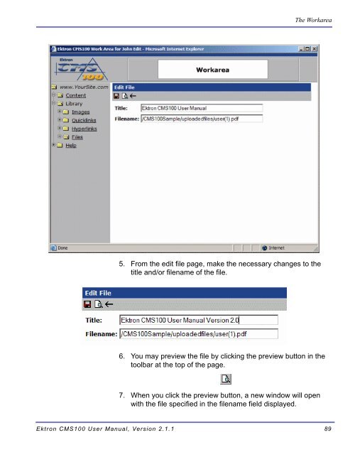 Ektron CMS100 User Manual