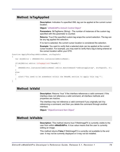 Ektron® eWebEditPro Developer's Reference Guide