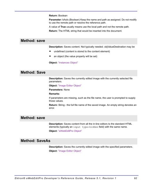 Ektron® eWebEditPro Developer's Reference Guide