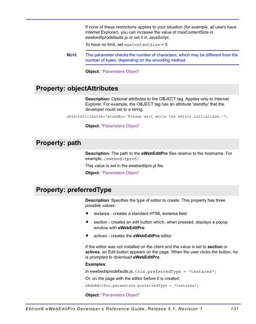 Ektron® eWebEditPro Developer's Reference Guide