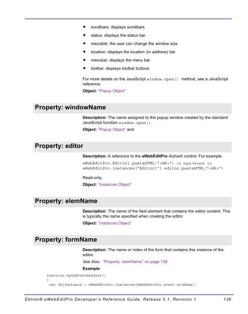 Ektron® eWebEditPro Developer's Reference Guide