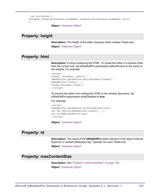 Ektron® eWebEditPro Developer's Reference Guide