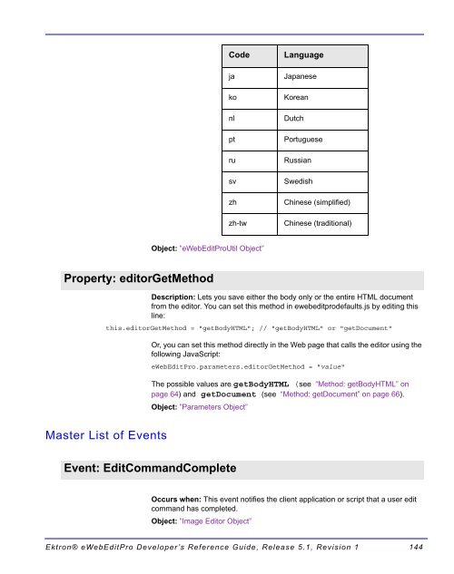 Ektron® eWebEditPro Developer's Reference Guide