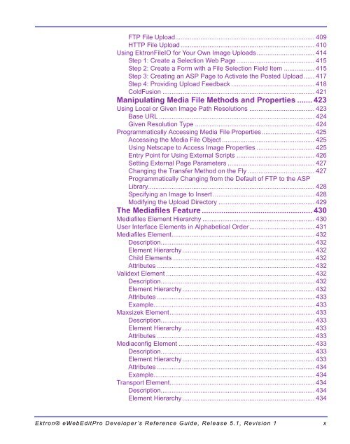 Ektron® eWebEditPro Developer's Reference Guide