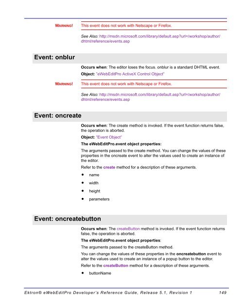 Ektron® eWebEditPro Developer's Reference Guide