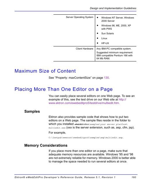 Ektron® eWebEditPro Developer's Reference Guide