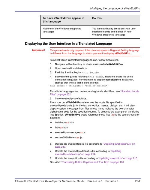 Ektron® eWebEditPro Developer's Reference Guide