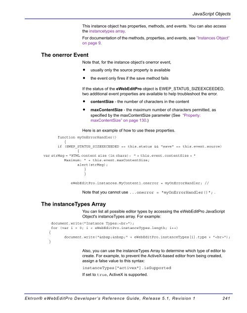 Ektron® eWebEditPro Developer's Reference Guide