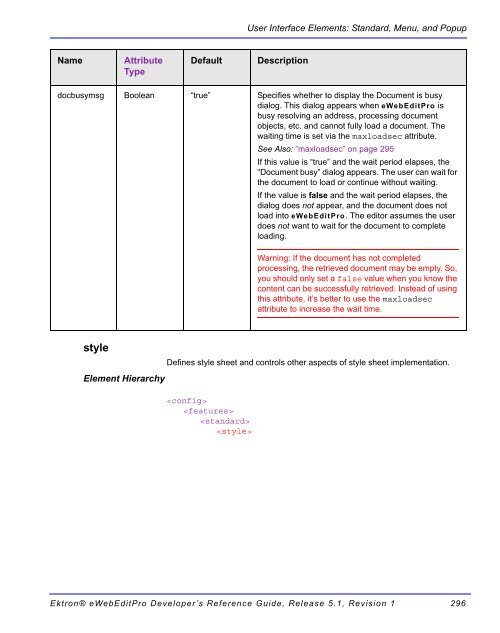 Ektron® eWebEditPro Developer's Reference Guide